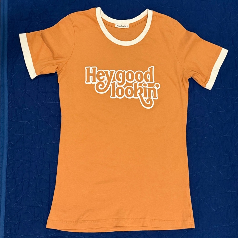 Orange Graphic Tee with White Trim